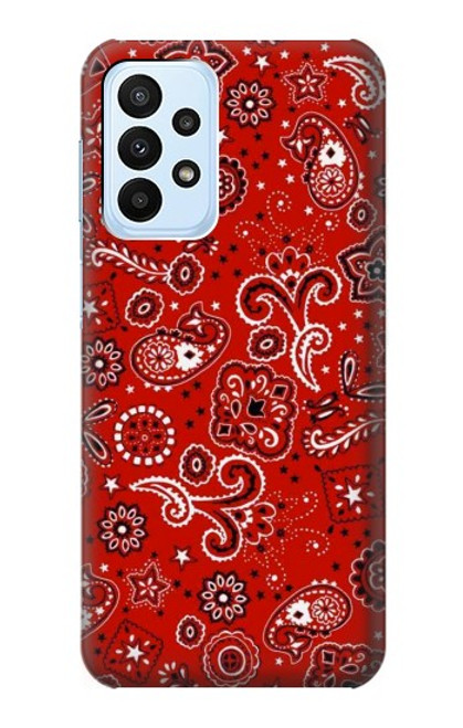 W3354 Rouge classique Bandana Etui Coque Housse et Flip Housse Cuir pour Samsung Galaxy A23