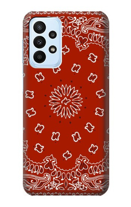 W3355 Motif Bandana Rouge Etui Coque Housse et Flip Housse Cuir pour Samsung Galaxy A23