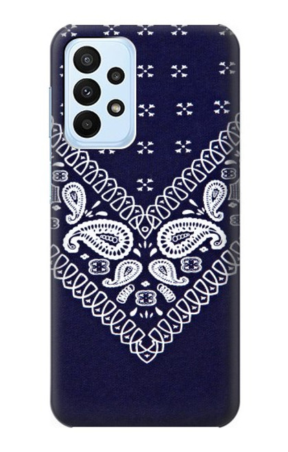 W3357 Marine Bleu Bandana Motif Etui Coque Housse et Flip Housse Cuir pour Samsung Galaxy A23