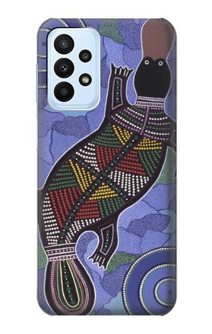 W3387 Platypus Art aborigène d'Australie Etui Coque Housse et Flip Housse Cuir pour Samsung Galaxy A23