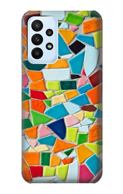 W3391 Art abstrait carreaux de mosaïque graphique Etui Coque Housse et Flip Housse Cuir pour Samsung Galaxy A23