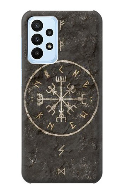 W3413 Ancient Norse Viking Symbole Etui Coque Housse et Flip Housse Cuir pour Samsung Galaxy A23