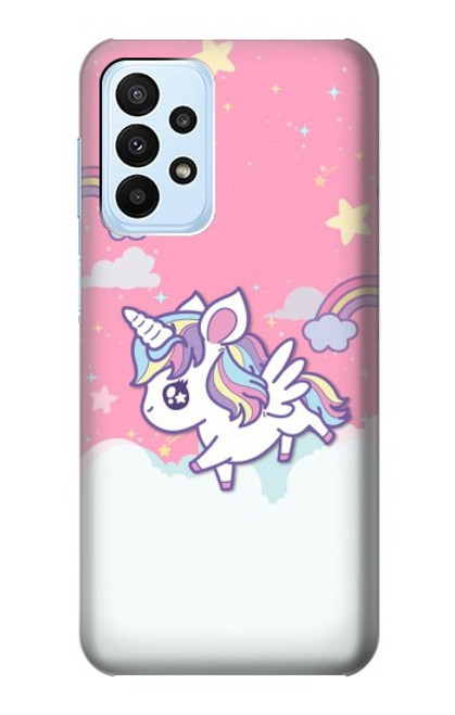 W3518 Licorne Dessin animé Etui Coque Housse et Flip Housse Cuir pour Samsung Galaxy A23