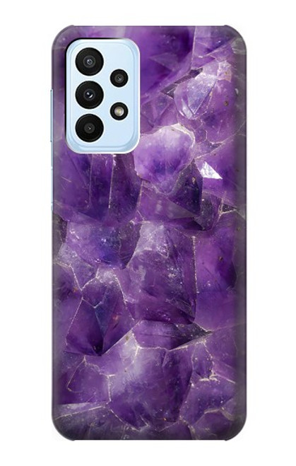 W3713 Graphique violet améthyste à quartz imprimé Etui Coque Housse et Flip Housse Cuir pour Samsung Galaxy A23