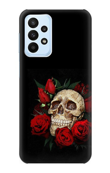 W3753 Roses de crâne gothique sombre Etui Coque Housse et Flip Housse Cuir pour Samsung Galaxy A23
