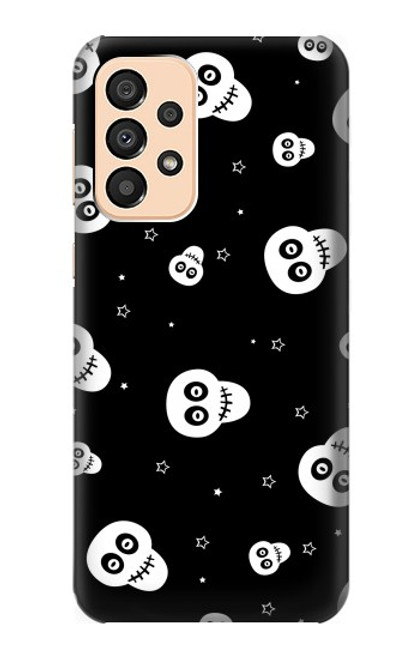 W3261 Sourire Crâne Motif Halloween Etui Coque Housse et Flip Housse Cuir pour Samsung Galaxy A33 5G