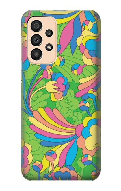 W3273 Fleur Ligne Motif Art Etui Coque Housse et Flip Housse Cuir pour Samsung Galaxy A33 5G