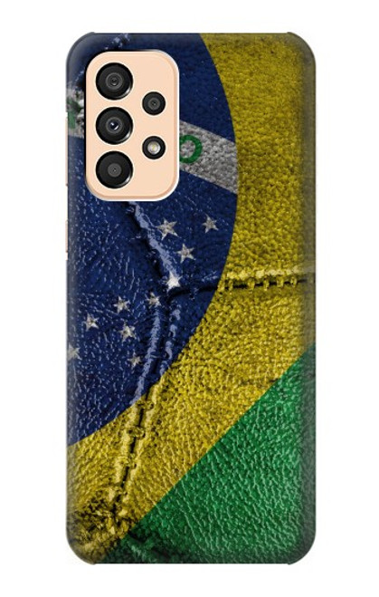 W3297 Brésil Drapeau graphique Football Millésime Etui Coque Housse et Flip Housse Cuir pour Samsung Galaxy A33 5G