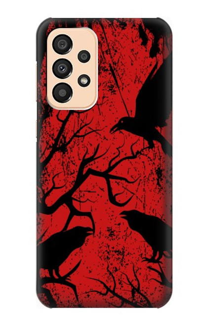 W3325 Corbeau Noir Sang Arbre Etui Coque Housse et Flip Housse Cuir pour Samsung Galaxy A33 5G