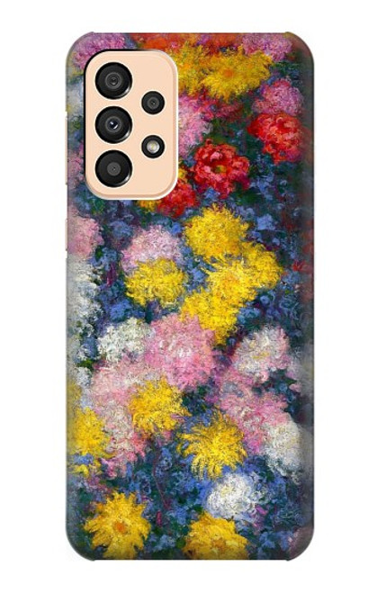 W3342 Claude Monet Chrysanthèmes Etui Coque Housse et Flip Housse Cuir pour Samsung Galaxy A33 5G