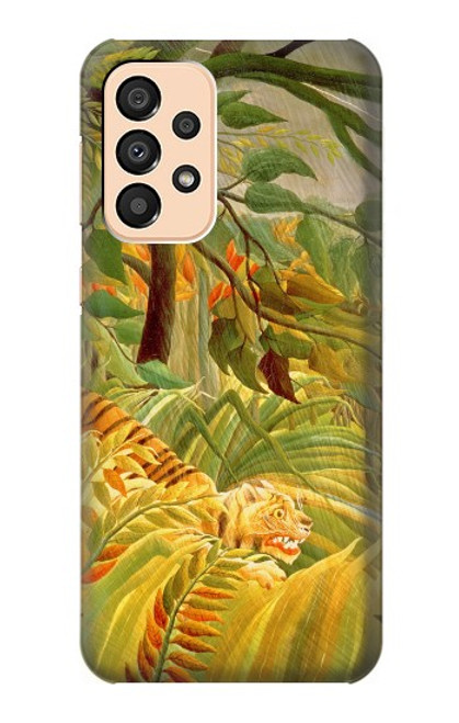 W3344 Henri Rousseau Tigre dans une tempête tropicale Etui Coque Housse et Flip Housse Cuir pour Samsung Galaxy A33 5G