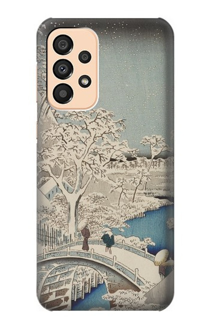 W3350 Utagawa Hiroshige Tambour Pont Yuhi Hill à Meguro Etui Coque Housse et Flip Housse Cuir pour Samsung Galaxy A33 5G