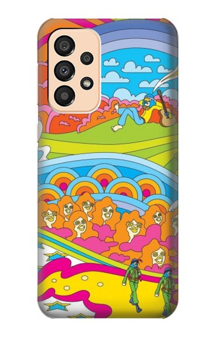 W3407 hippie Art Etui Coque Housse et Flip Housse Cuir pour Samsung Galaxy A33 5G