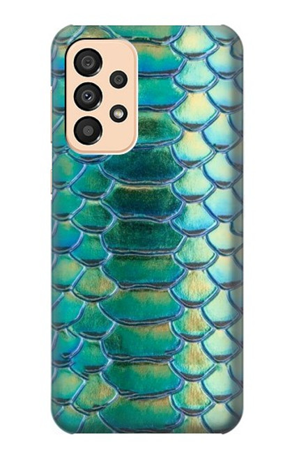 W3414 Vert Serpent Échelle graphique Imprimer Etui Coque Housse et Flip Housse Cuir pour Samsung Galaxy A33 5G