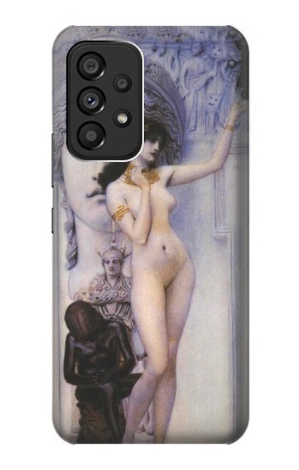 W3353 Gustav Klimt Allégorie de la sculpture Etui Coque Housse et Flip Housse Cuir pour Samsung Galaxy A53 5G