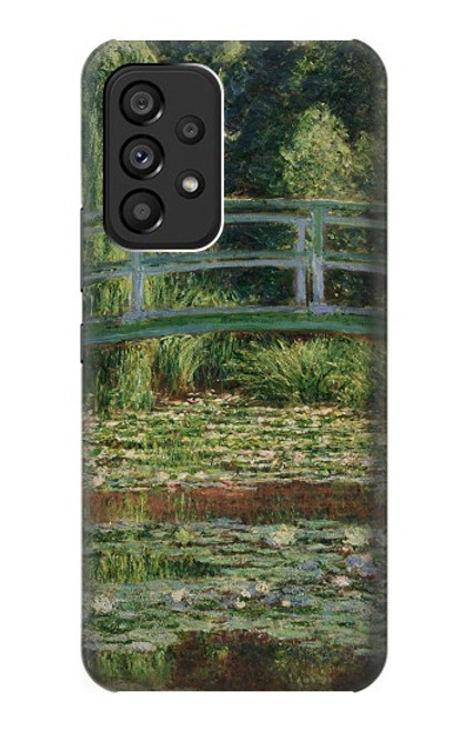 W3674 Claude Monet La passerelle japonaise et la piscine de nénuphars Etui Coque Housse et Flip Housse Cuir pour Samsung Galaxy A53 5G