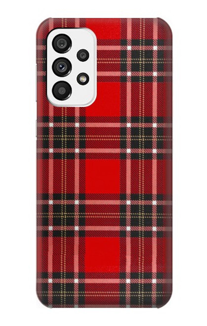 W2374 Motif Tartan Rouge Etui Coque Housse et Flip Housse Cuir pour Samsung Galaxy A73 5G