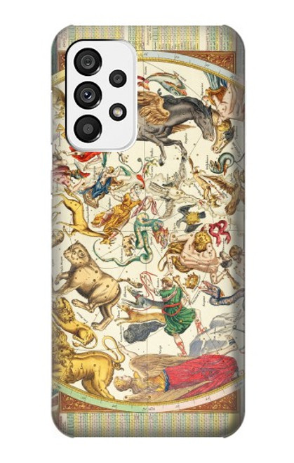 W3145 Constellation antique Carte du ciel étoilé Etui Coque Housse et Flip Housse Cuir pour Samsung Galaxy A73 5G