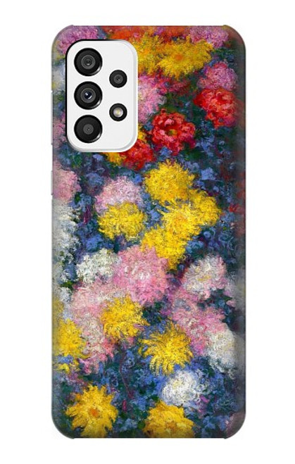 W3342 Claude Monet Chrysanthèmes Etui Coque Housse et Flip Housse Cuir pour Samsung Galaxy A73 5G