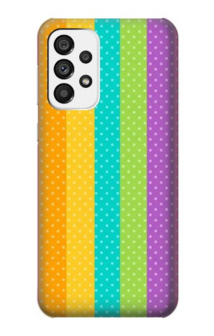 W3678 Vertical arc-en-ciel coloré Etui Coque Housse et Flip Housse Cuir pour Samsung Galaxy A73 5G