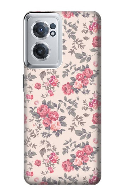 W3095 Motif Rose millésimé Etui Coque Housse et Flip Housse Cuir pour OnePlus Nord CE 2 5G