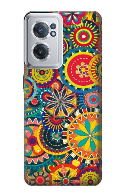 W3272 Motif coloré Etui Coque Housse et Flip Housse Cuir pour OnePlus Nord CE 2 5G