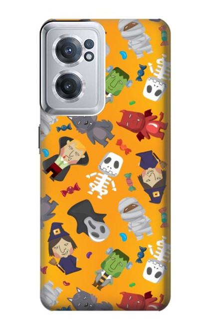 W3275 Mignon Halloween Motif Dessin animé Etui Coque Housse et Flip Housse Cuir pour OnePlus Nord CE 2 5G