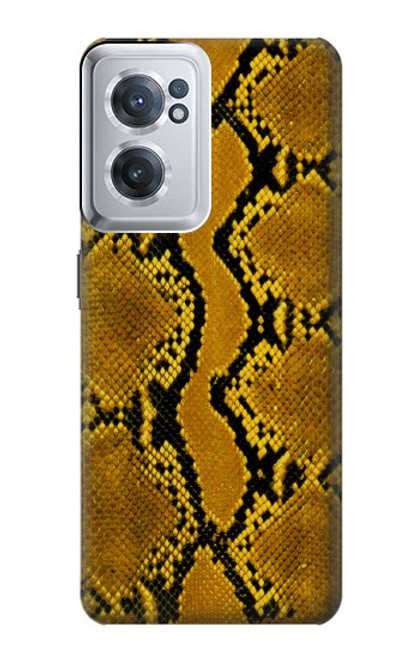 W3365 Python Imprimer Jaune graphique Peau Etui Coque Housse et Flip Housse Cuir pour OnePlus Nord CE 2 5G