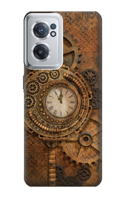 W3401 Horloge vitesse Steampunk Etui Coque Housse et Flip Housse Cuir pour OnePlus Nord CE 2 5G