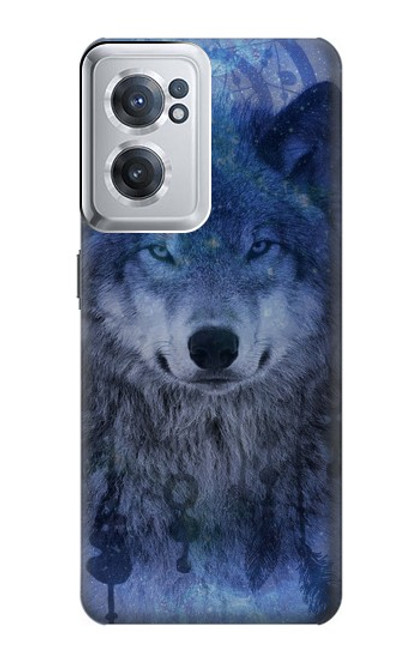 W3410 Loup Dream Catcher Etui Coque Housse et Flip Housse Cuir pour OnePlus Nord CE 2 5G