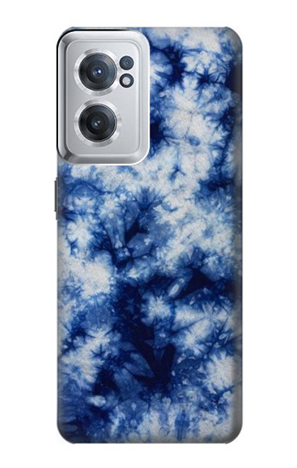 W3439 Tissu Indigo Tie Dye Etui Coque Housse et Flip Housse Cuir pour OnePlus Nord CE 2 5G