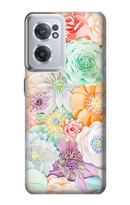 W3705 Fleur florale pastel Etui Coque Housse et Flip Housse Cuir pour OnePlus Nord CE 2 5G