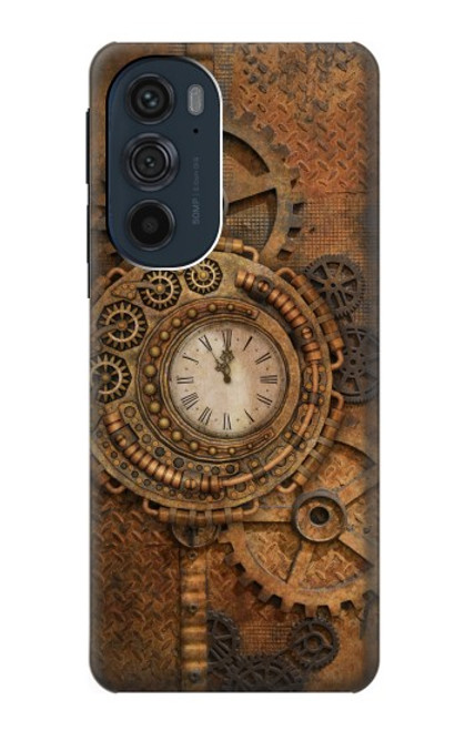 W3401 Horloge vitesse Steampunk Etui Coque Housse et Flip Housse Cuir pour Motorola Edge 30 Pro