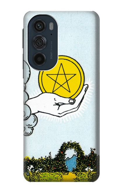 W3722 Carte de tarot Pièces de l'As des Pentacles Etui Coque Housse et Flip Housse Cuir pour Motorola Edge 30 Pro