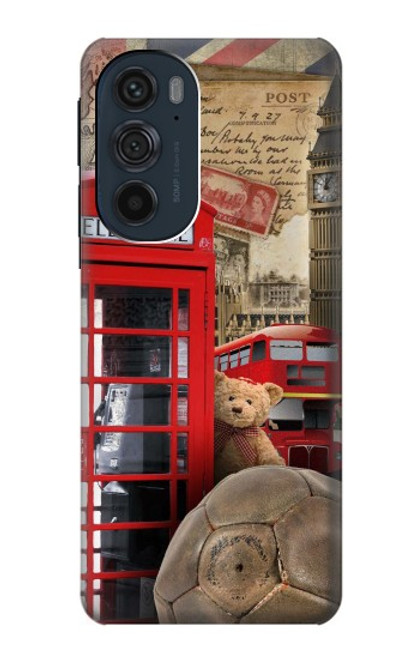 W3856 Vintage Londres Britannique Etui Coque Housse et Flip Housse Cuir pour Motorola Edge 30 Pro