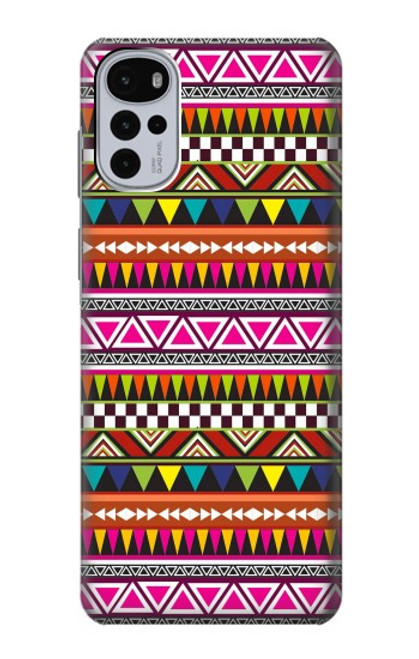 W2292 Motif tribal aztèque Etui Coque Housse et Flip Housse Cuir pour Motorola Moto G22