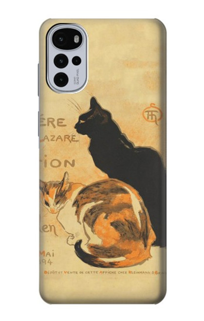 W3229 Affiche de chat millésimé Etui Coque Housse et Flip Housse Cuir pour Motorola Moto G22