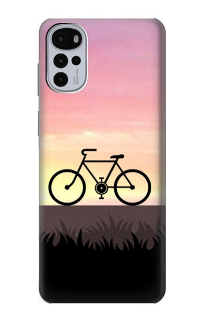 W3252 vélo Coucher de soleil Etui Coque Housse et Flip Housse Cuir pour Motorola Moto G22