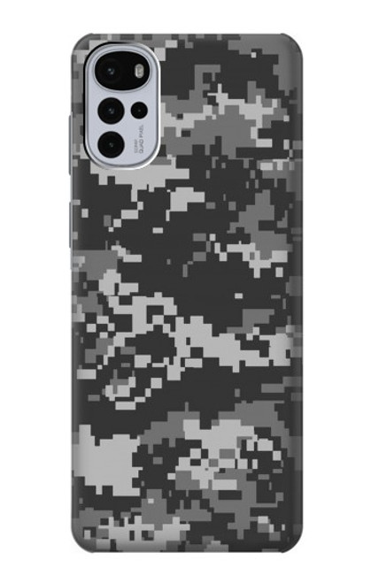 W3293 Urban Noir Camo Camouflage Etui Coque Housse et Flip Housse Cuir pour Motorola Moto G22