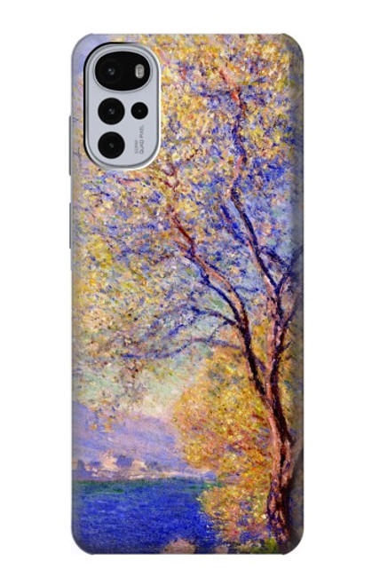 W3339 Claude Monet Antibes vue des jardins Salis Etui Coque Housse et Flip Housse Cuir pour Motorola Moto G22