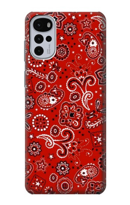 W3354 Rouge classique Bandana Etui Coque Housse et Flip Housse Cuir pour Motorola Moto G22