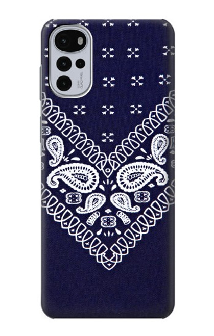 W3357 Marine Bleu Bandana Motif Etui Coque Housse et Flip Housse Cuir pour Motorola Moto G22