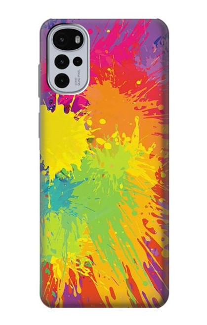 W3675 Tâche de couleur Etui Coque Housse et Flip Housse Cuir pour Motorola Moto G22