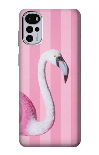 W3805 Flamant Rose Pastel Etui Coque Housse et Flip Housse Cuir pour Motorola Moto G22