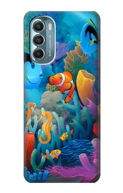 W3227 Monde sous-marin Dessin animé Etui Coque Housse et Flip Housse Cuir pour Motorola Moto G Stylus 5G (2022)