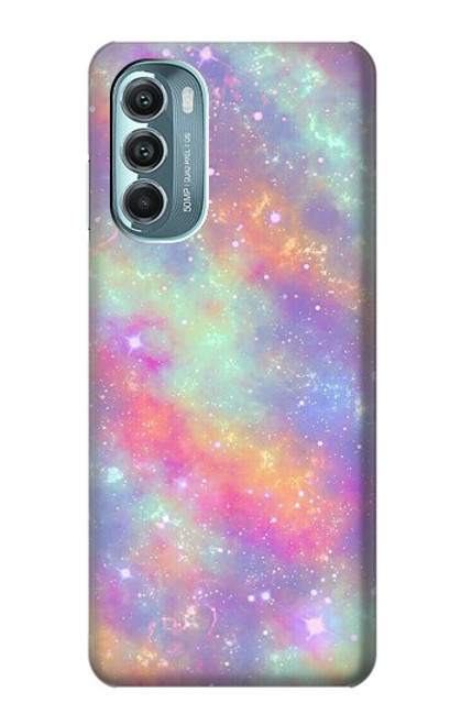 W3706 Arc-en-ciel pastel Galaxy Pink Sky Etui Coque Housse et Flip Housse Cuir pour Motorola Moto G Stylus 5G (2022)