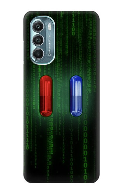 W3816 Comprimé Rouge Comprimé Bleu Capsule Etui Coque Housse et Flip Housse Cuir pour Motorola Moto G Stylus 5G (2022)