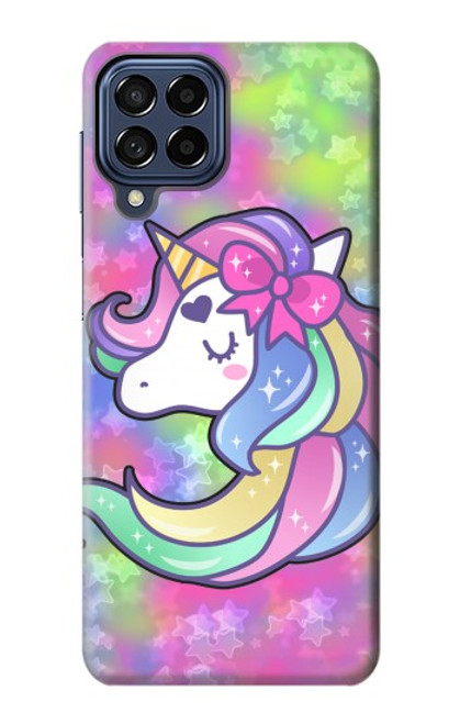 W3264 Pastel Licorne Etui Coque Housse et Flip Housse Cuir pour Samsung Galaxy M53