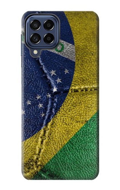 W3297 Brésil Drapeau graphique Football Millésime Etui Coque Housse et Flip Housse Cuir pour Samsung Galaxy M53