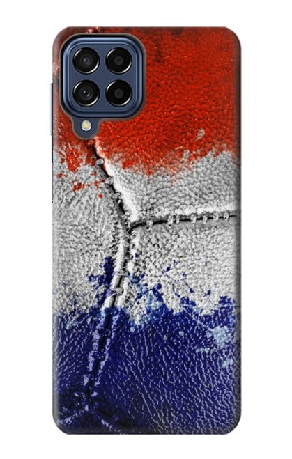 W3304 France Drapeau graphique Football Millésime Etui Coque Housse et Flip Housse Cuir pour Samsung Galaxy M53